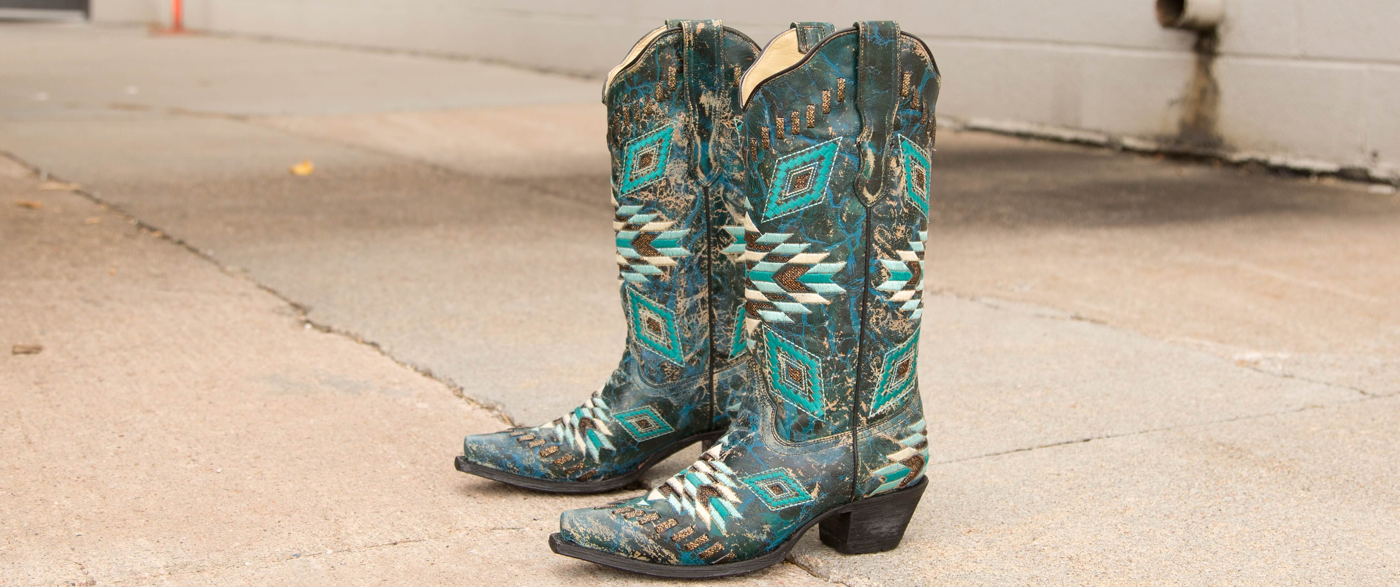 turquoise cowgirl boots women's shoes