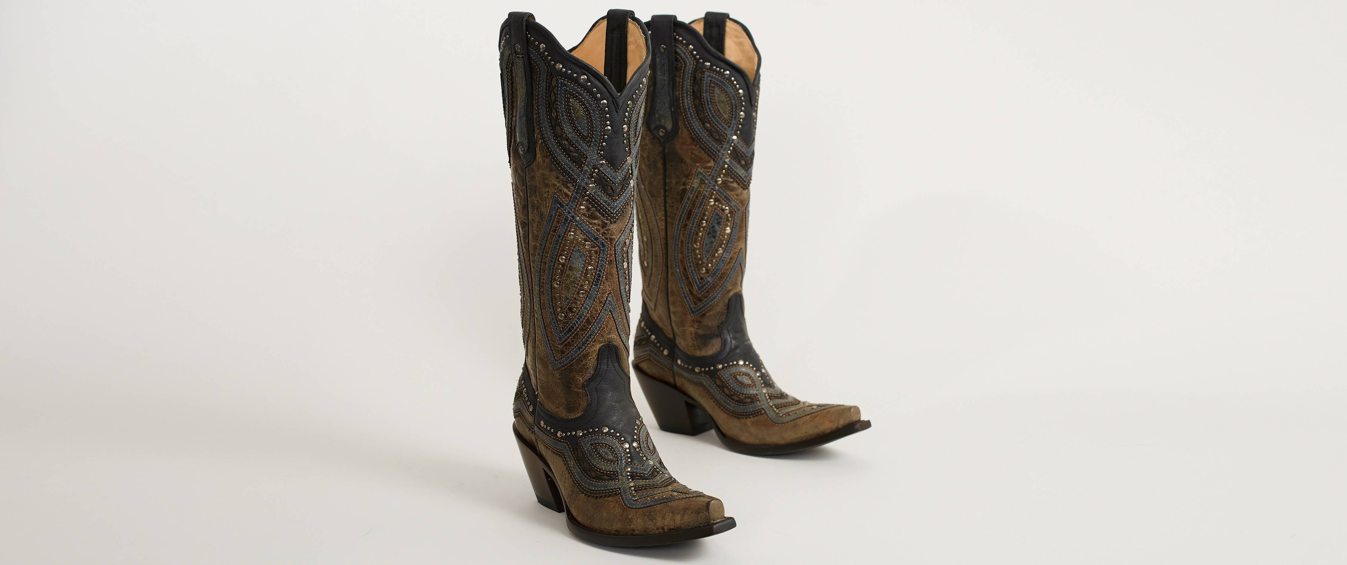 black studded cowboy boots