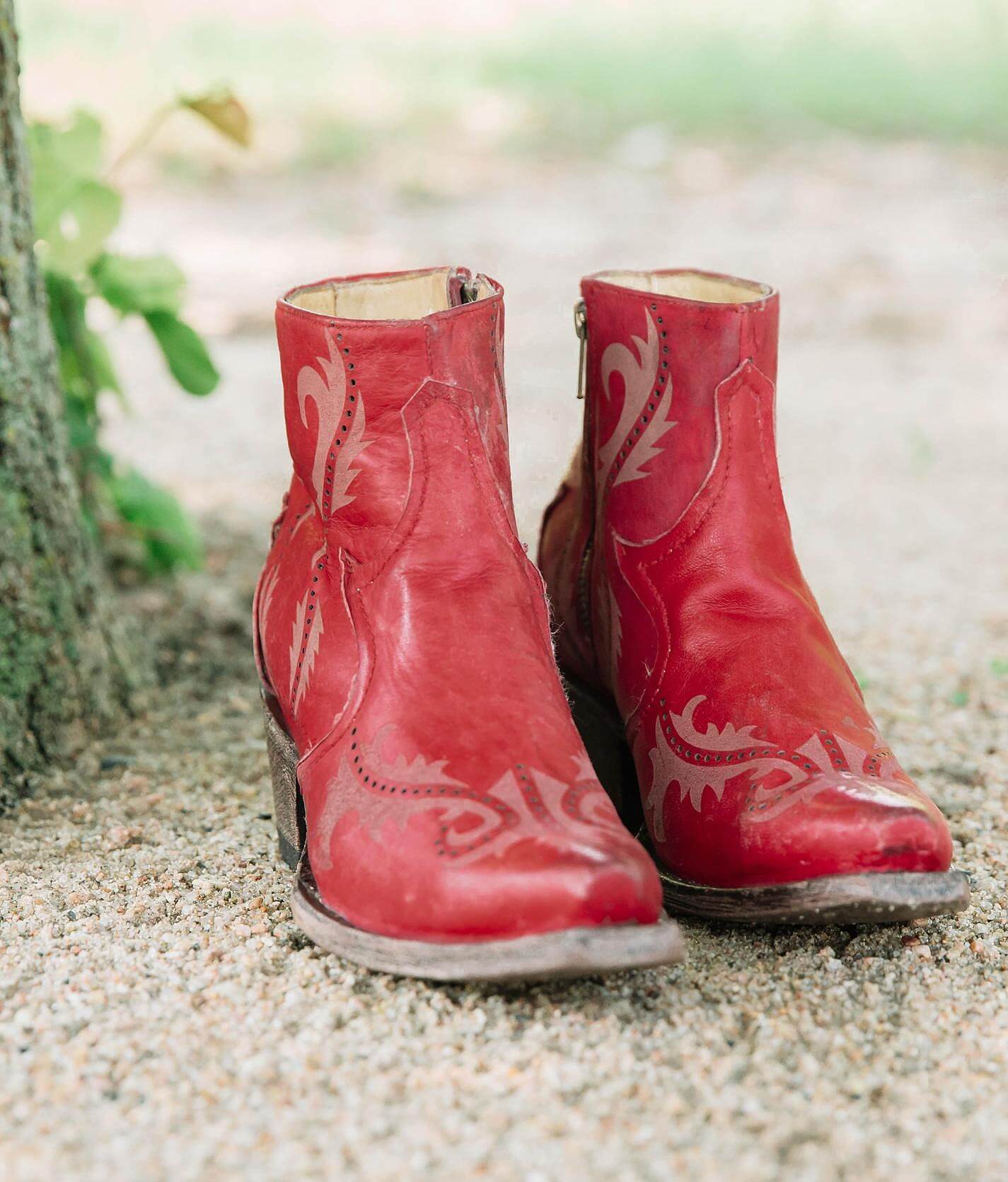 leather western ankle boots