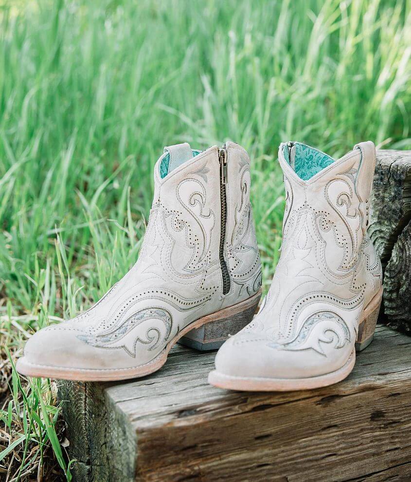 Corral Embroidered Leather Western Ankle Boot - Women's Shoes in LD White | Buckle