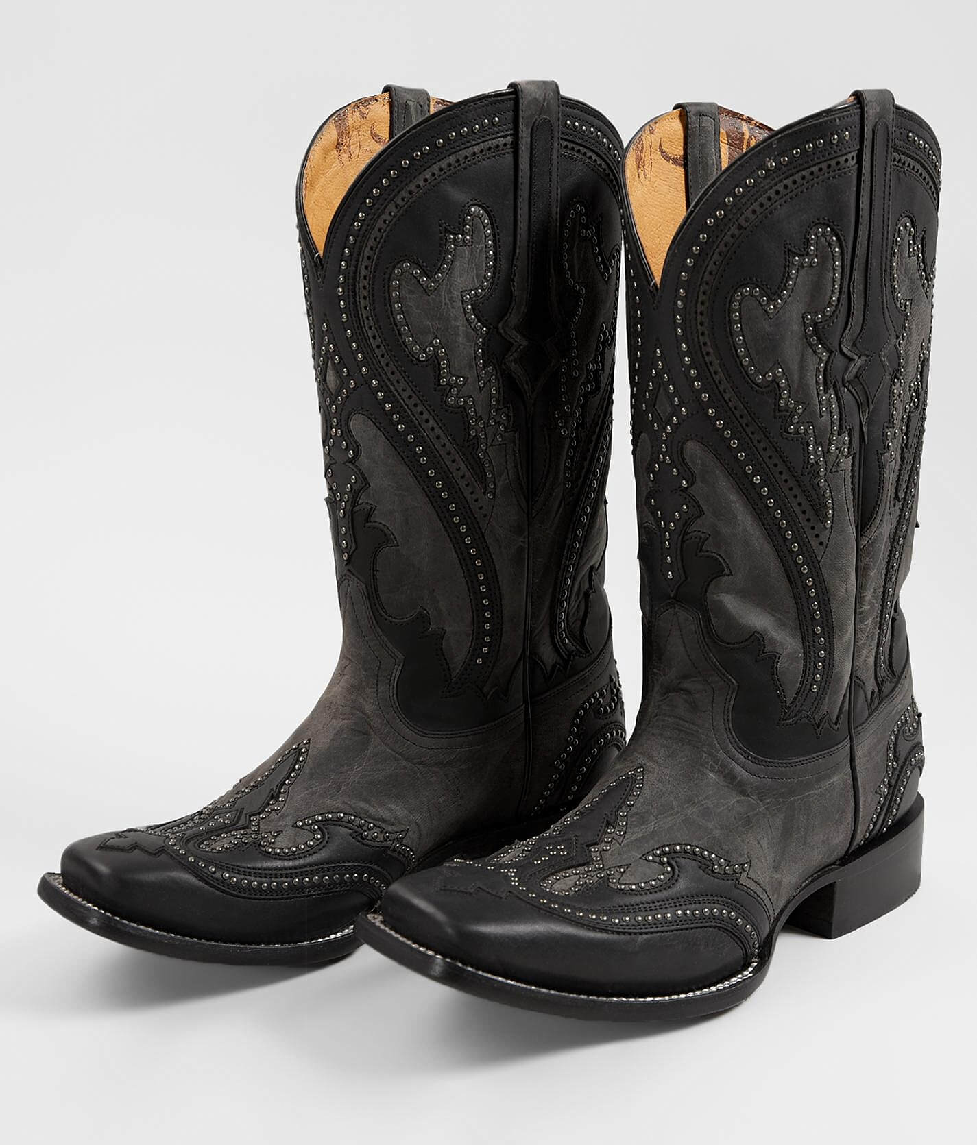 black studded cowboy boots