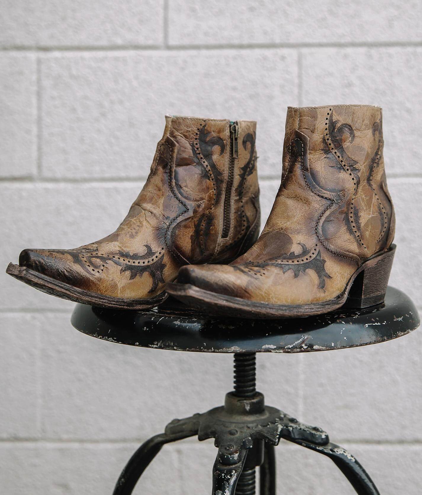 laser cut ankle boots