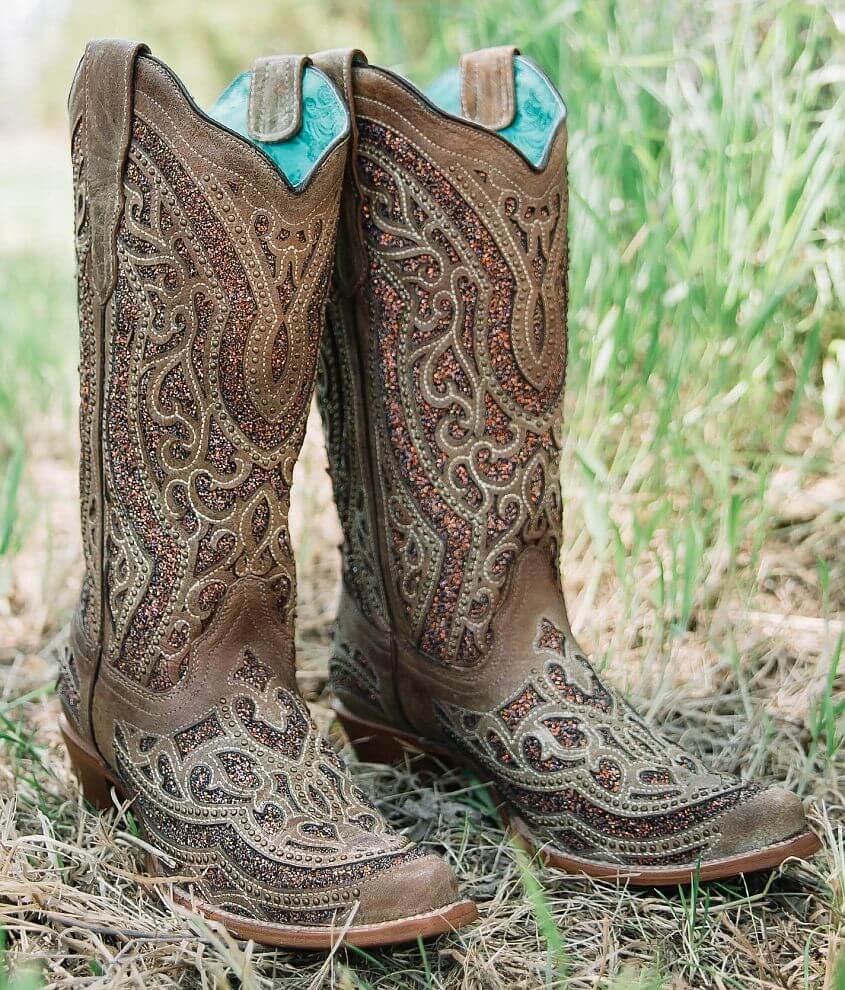 Corral Glitter Leather Western Boot front view