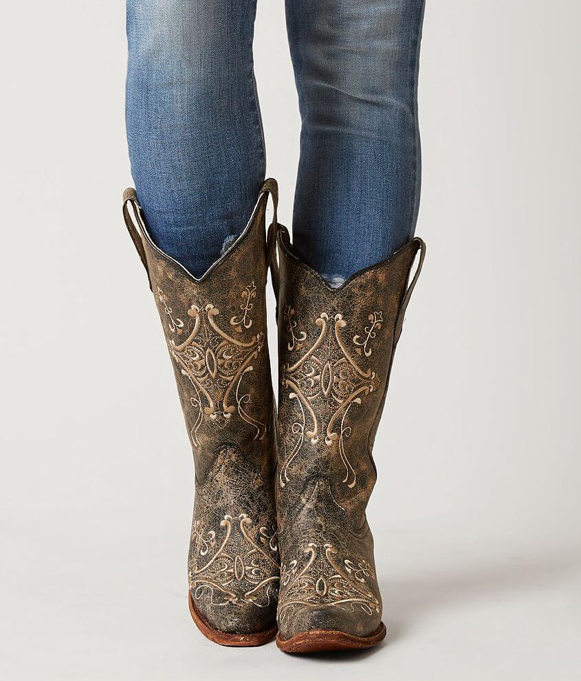 Circle G by Corral Crackle Leather Western Boot front view