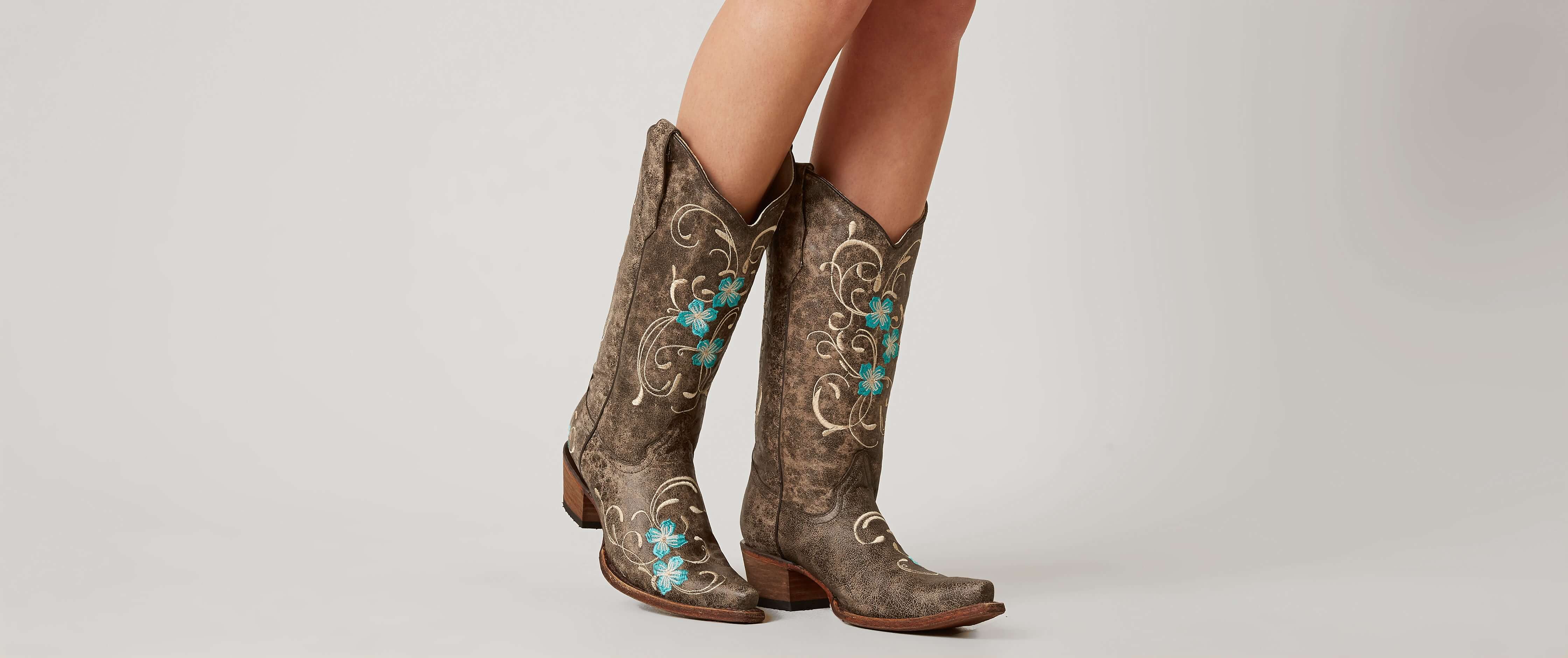 Teal And Brown Cowgirl Boots | Coltford Boots