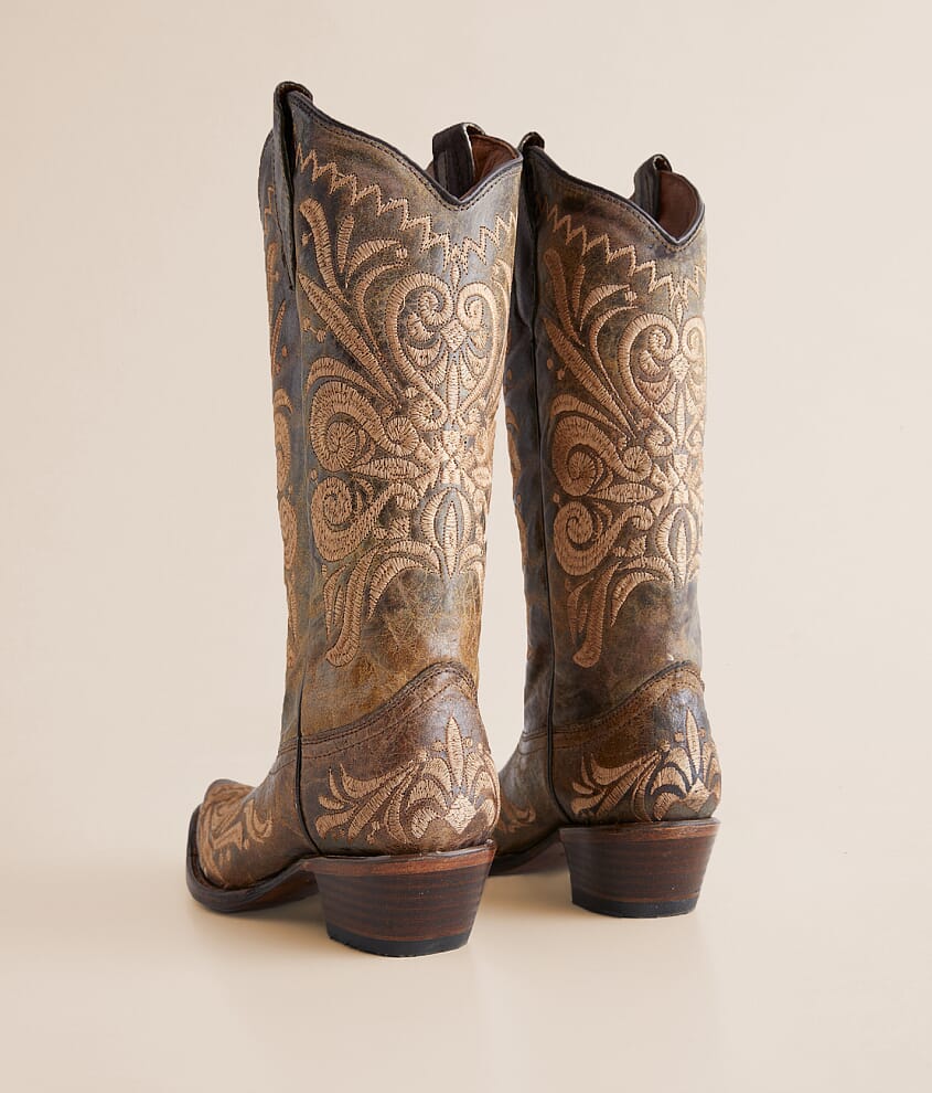 Distressed Leather Western Boot - thumbnail 3