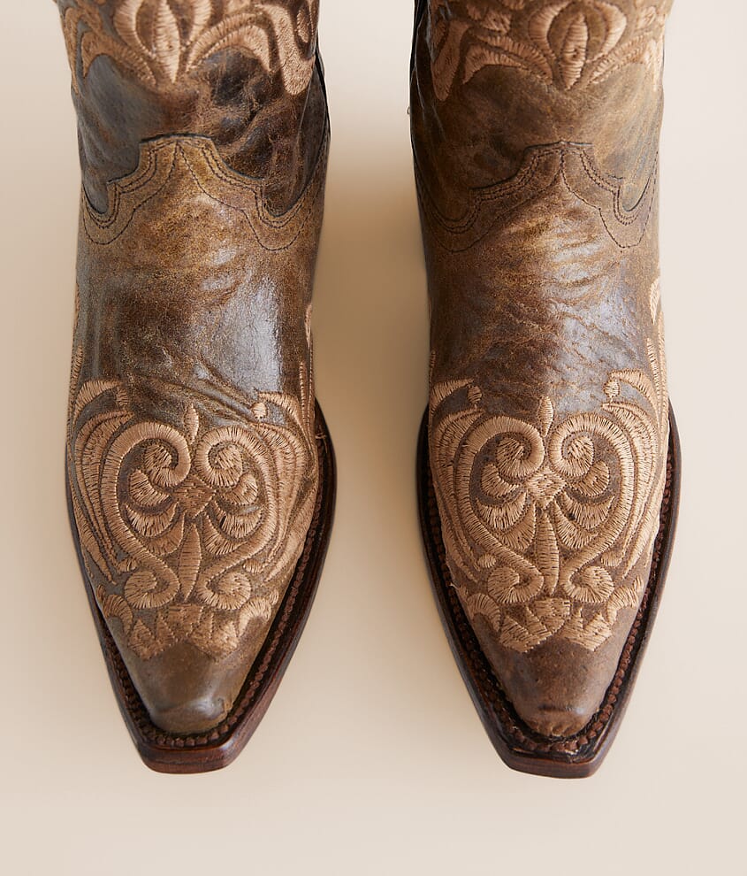 Distressed Leather Western Boot - thumbnail 4