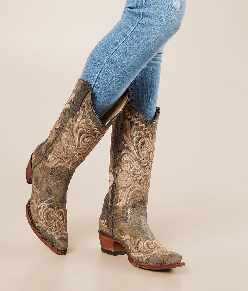 Distressed Leather Western Boot - thumbnail 5