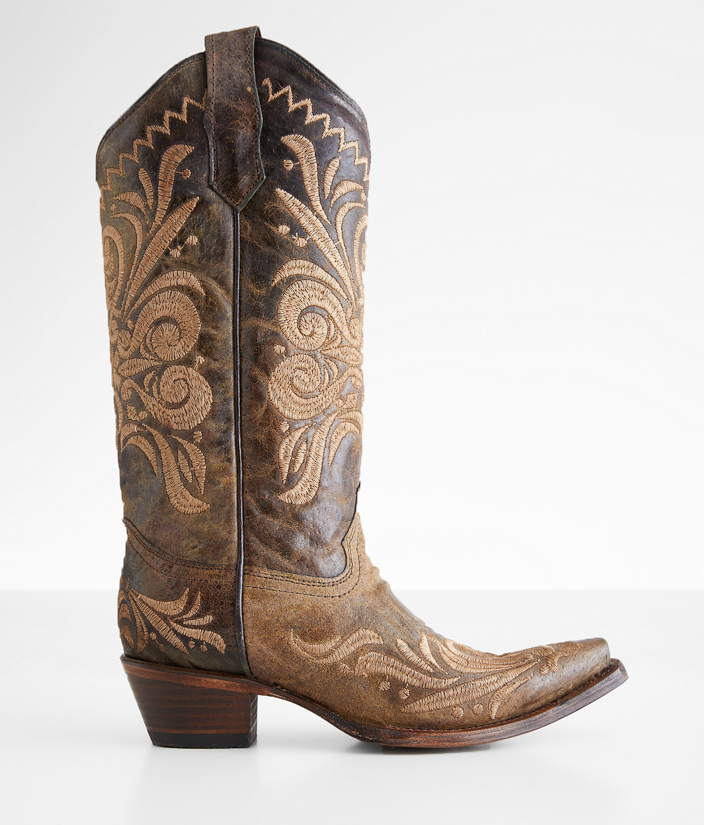 corral embroidered leather western boot