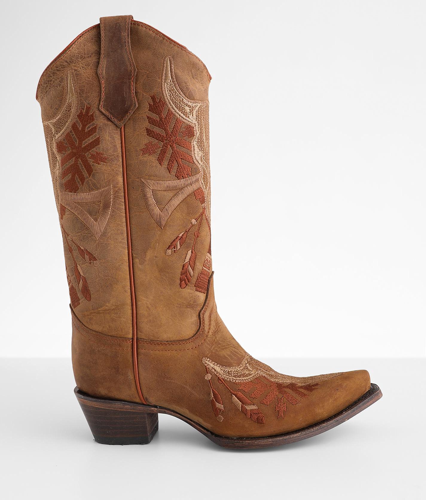 Bottes Cowboy Circle G Z1051 Femme – Marron Shedron Brodé – Taille US 9