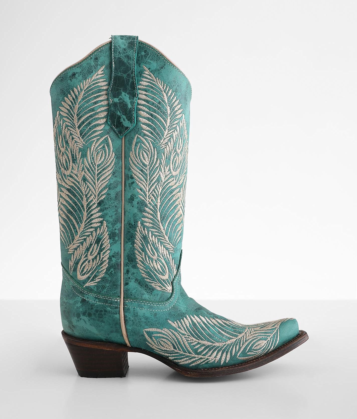 N3412002  Tan brown leather cowgirl belt with big turquoise accented buckle  - Corbeto's Boots