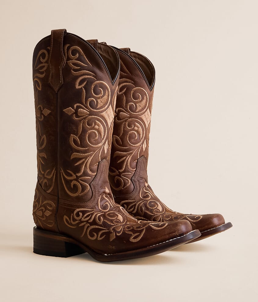 Embroidered Leather Western Boot - thumbnail 2
