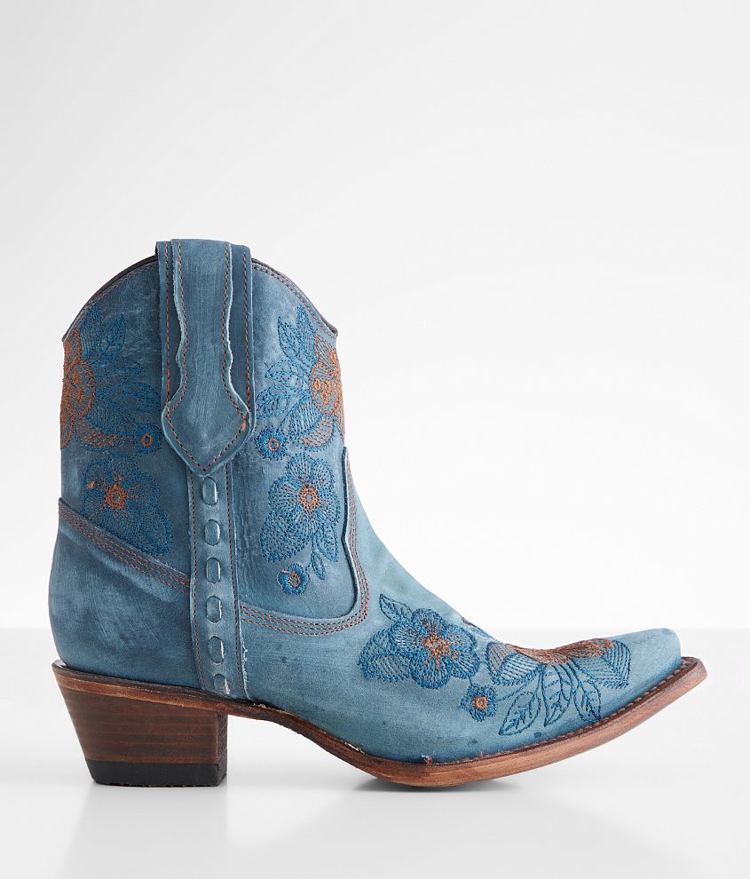 Circle G by Corral Floral Leather Western Boot - Women's Shoes in Blue ...