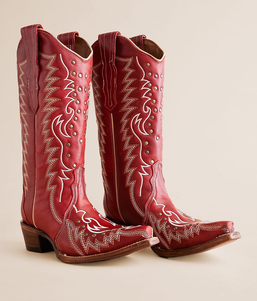 Studded Leather Western Boot