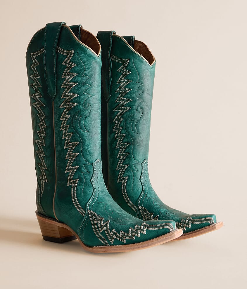 Zigzag Leather Western Boot - thumbnail 2
