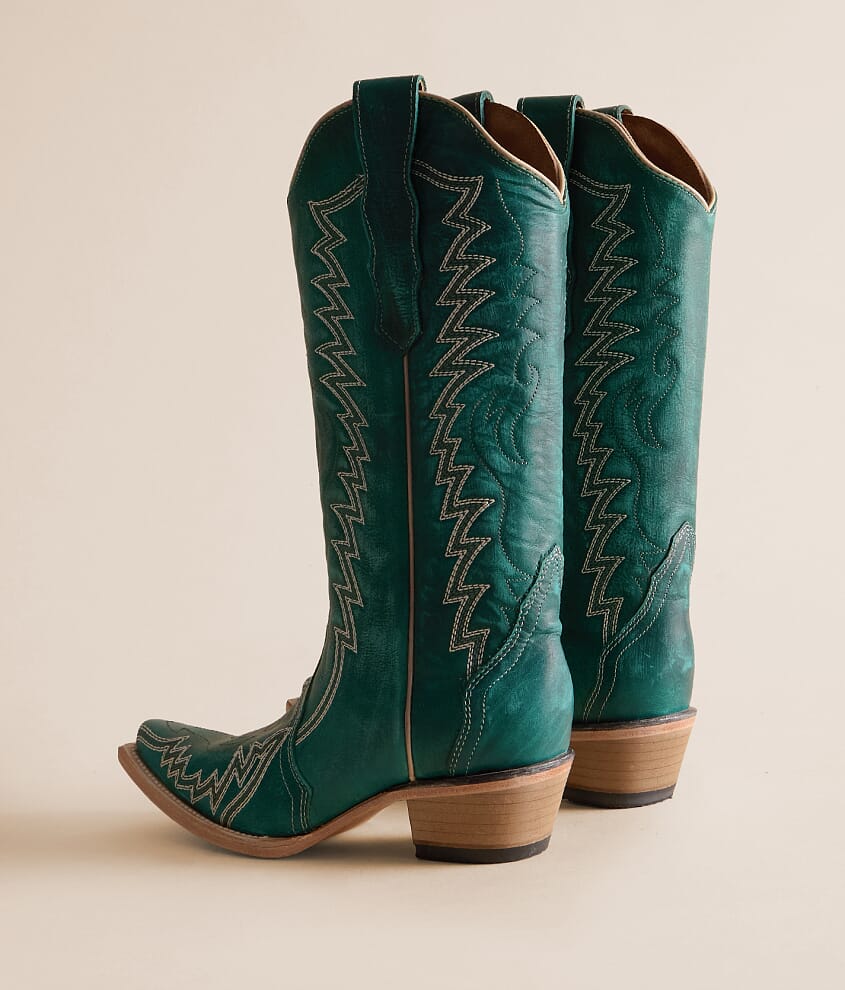 Zigzag Leather Western Boot - thumbnail 3