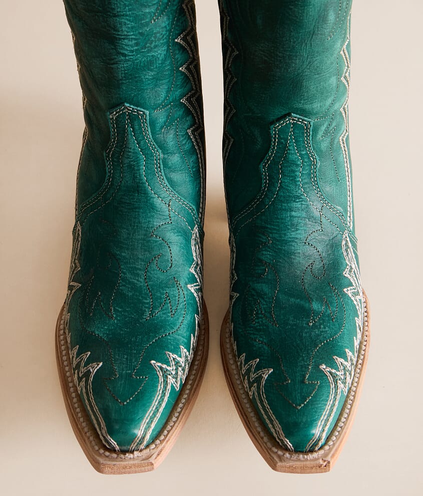 Zigzag Leather Western Boot - thumbnail 4