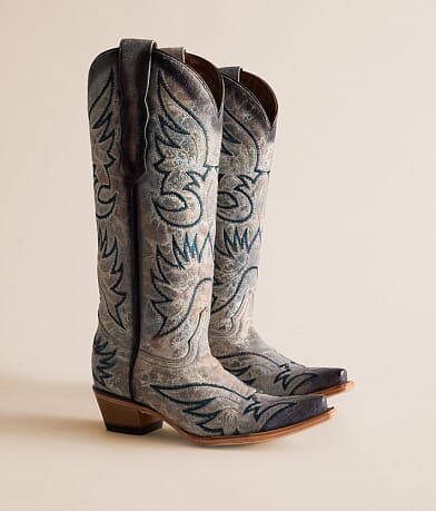 Crackled Leather Western Boot thumbnail 2