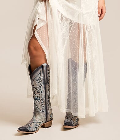 Crackled Leather Western Boot thumbnail 7