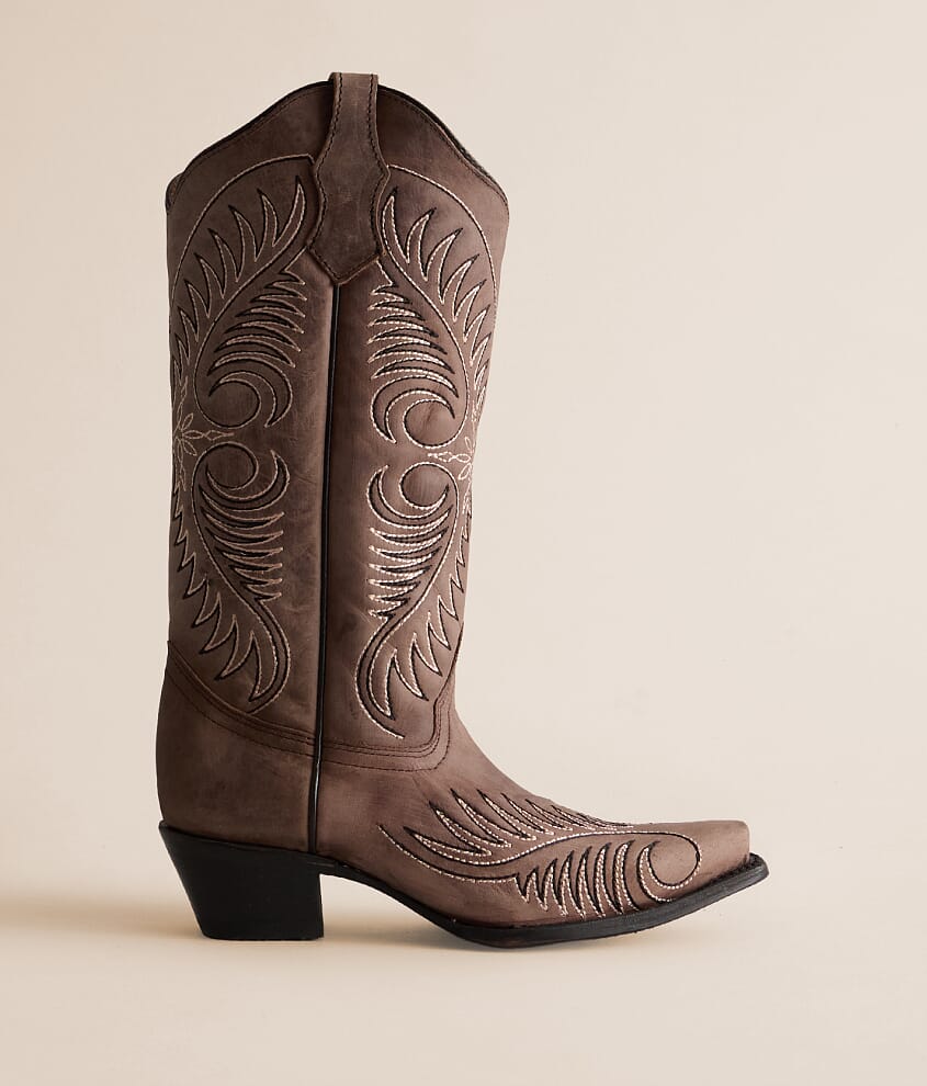 Embroidered Leather Western Boot
