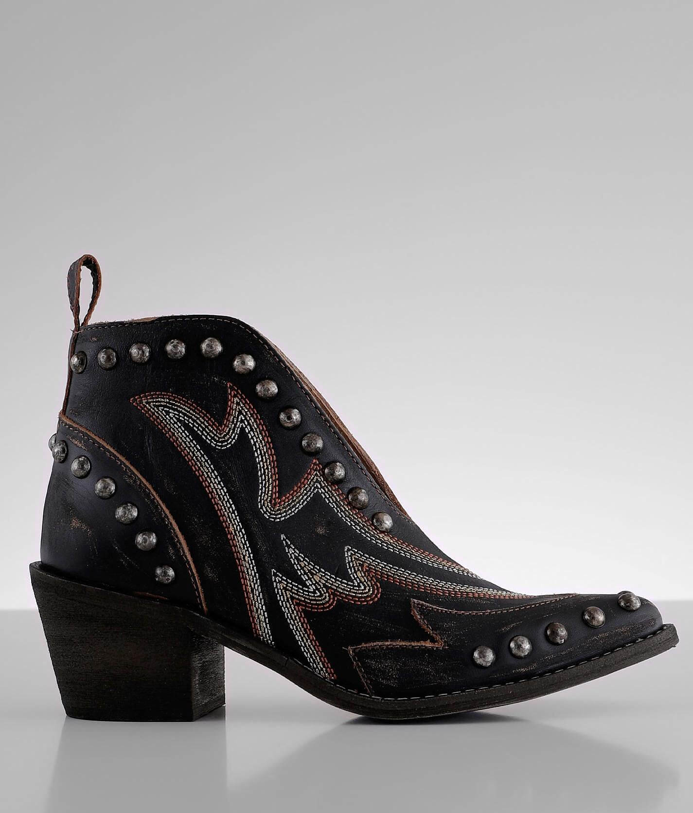 buckle western ankle boots