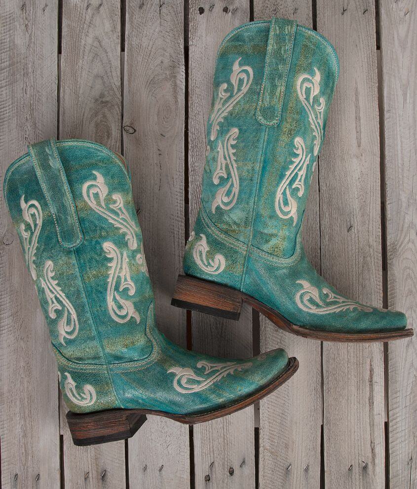 CORRAL Youth Turquoise Embroidered Snip Toe Cowboy Boots A2927 