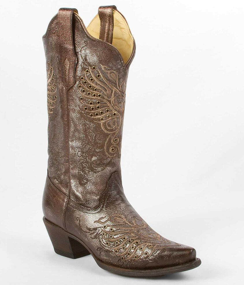 Corral Distressed Foil Cowboy Boot front view