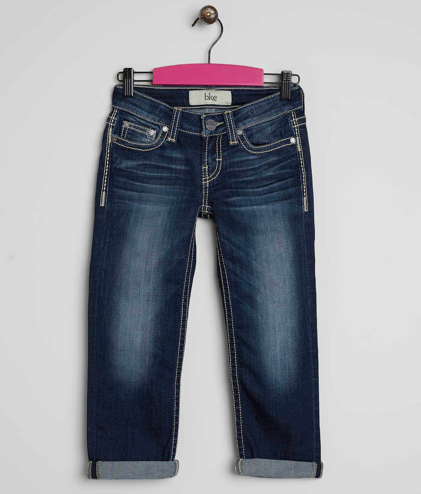buckle cropped jeans