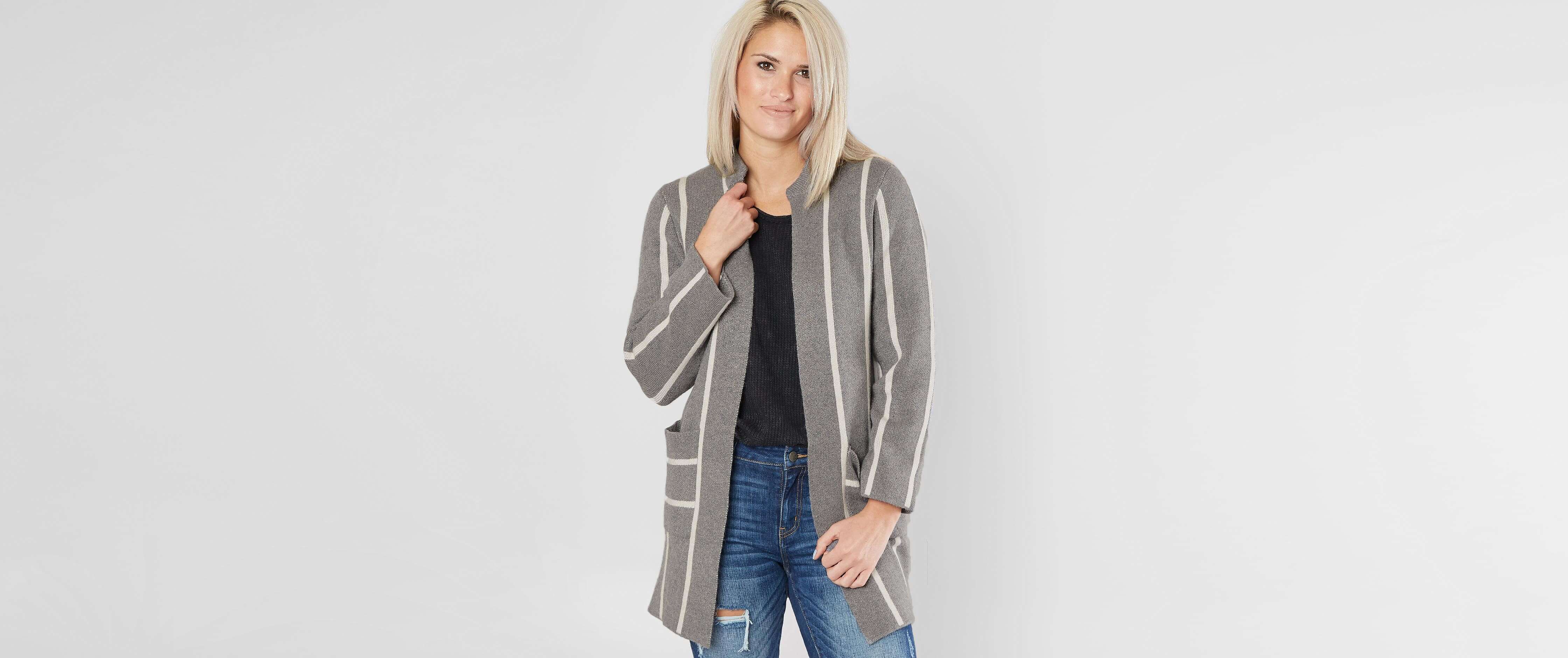 BKE Striped Cardigan Sweater