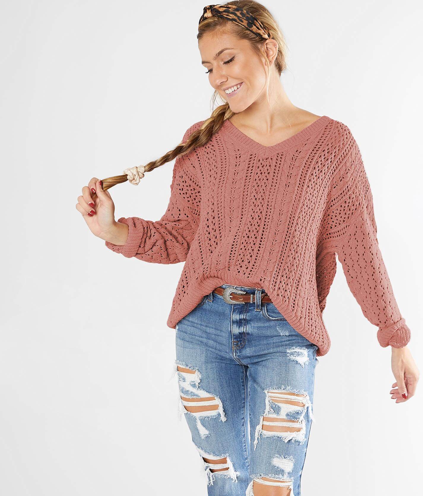 dusty rose sweater