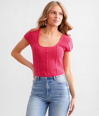 Willow &amp; Root Back Lace-Up Corset Sweater FULL_LEFT_SIDE