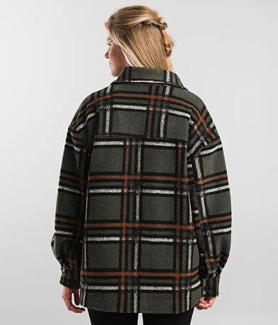 BKE Plaid Flannel Jacket BACK