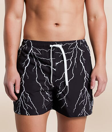 Cove Lightning Bolt Stretch Swim Trunks front view