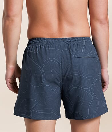 Cove Topo Camo Stretch Swim Trunks back view