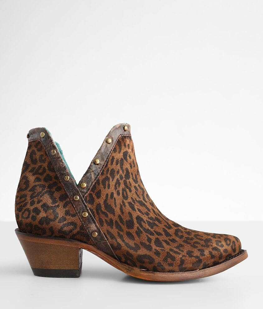 Corral Leopard Print Ankle Bootie front view