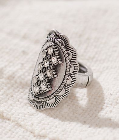 Sterling & Stitch Statement Glitz Ring front view