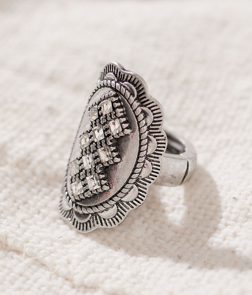 Sterling &#38; Stitch Statement Glitz Ring front view