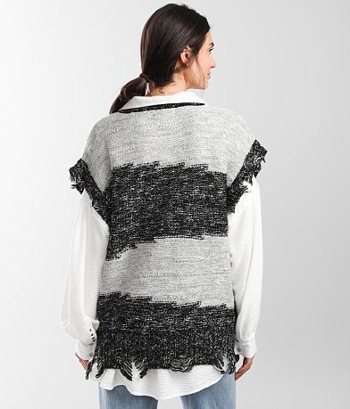 Gilded Intent Metallic Color Block Sweater Vest BACK