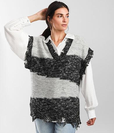 Gilded Intent Metallic Color Block Sweater Vest FULL_RIGHT_SIDE