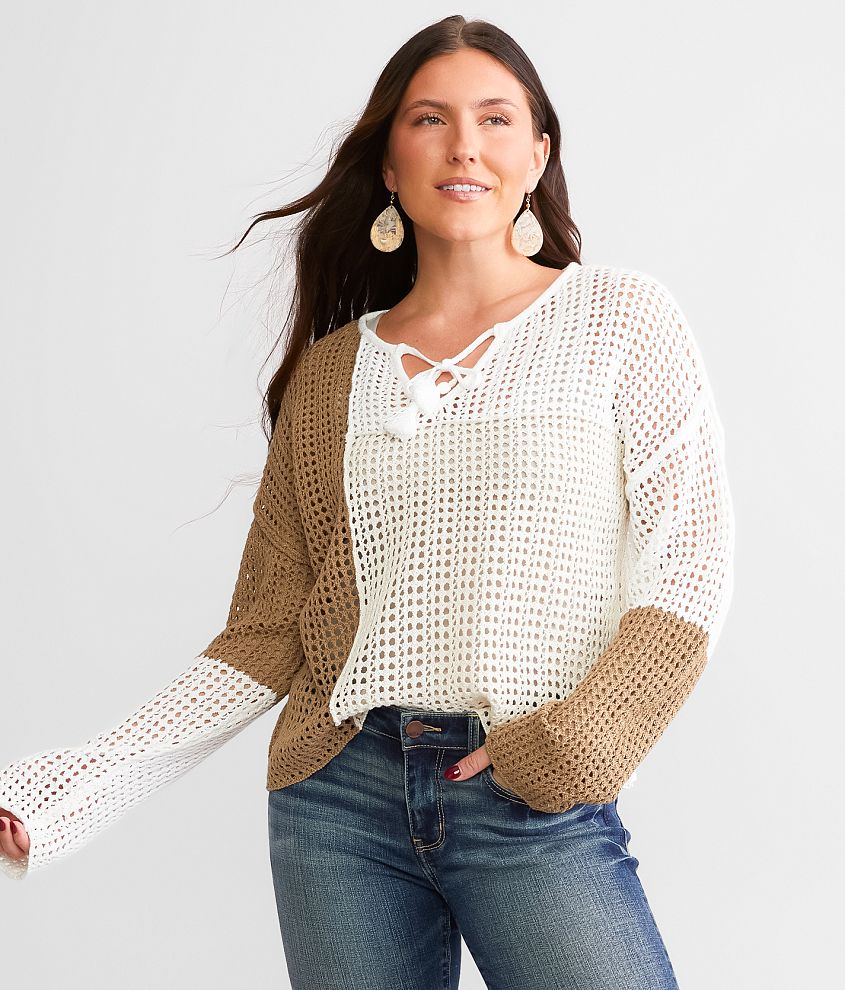 Cream colored womens sweater best sale