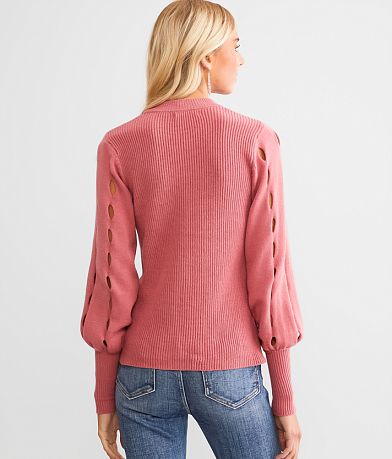 red by BKE Cut-Out Sweater back view