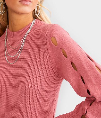 red by BKE Cut-Out Sweater misc detail 1 view