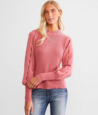 red by BKE Cut-Out Sweater full right side view
