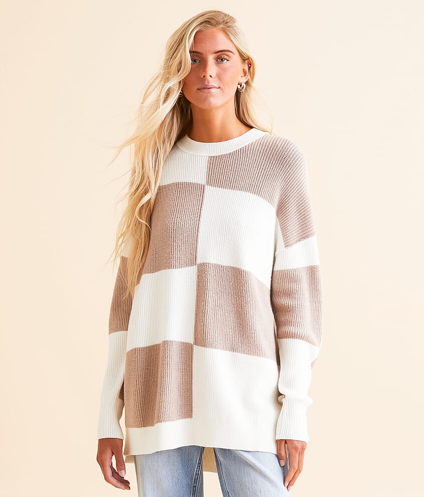 BKE Color Block Sweater front view