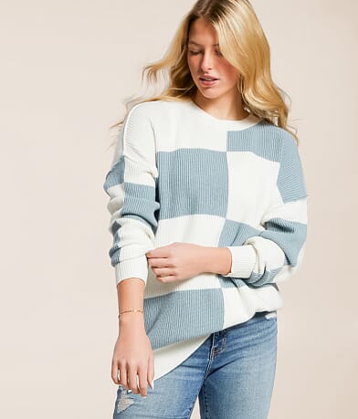 BKE Color Block Sweater front view