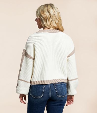 Willow &amp; Root Front Tie Cropped Cardigan Sweater BACK