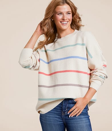 BKE Striped Knit Sweater front view