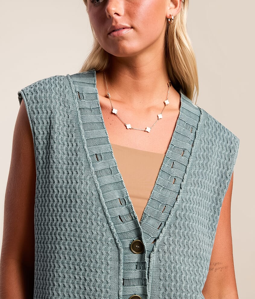 Mixed Weave Sweater Vest - thumbnail 4