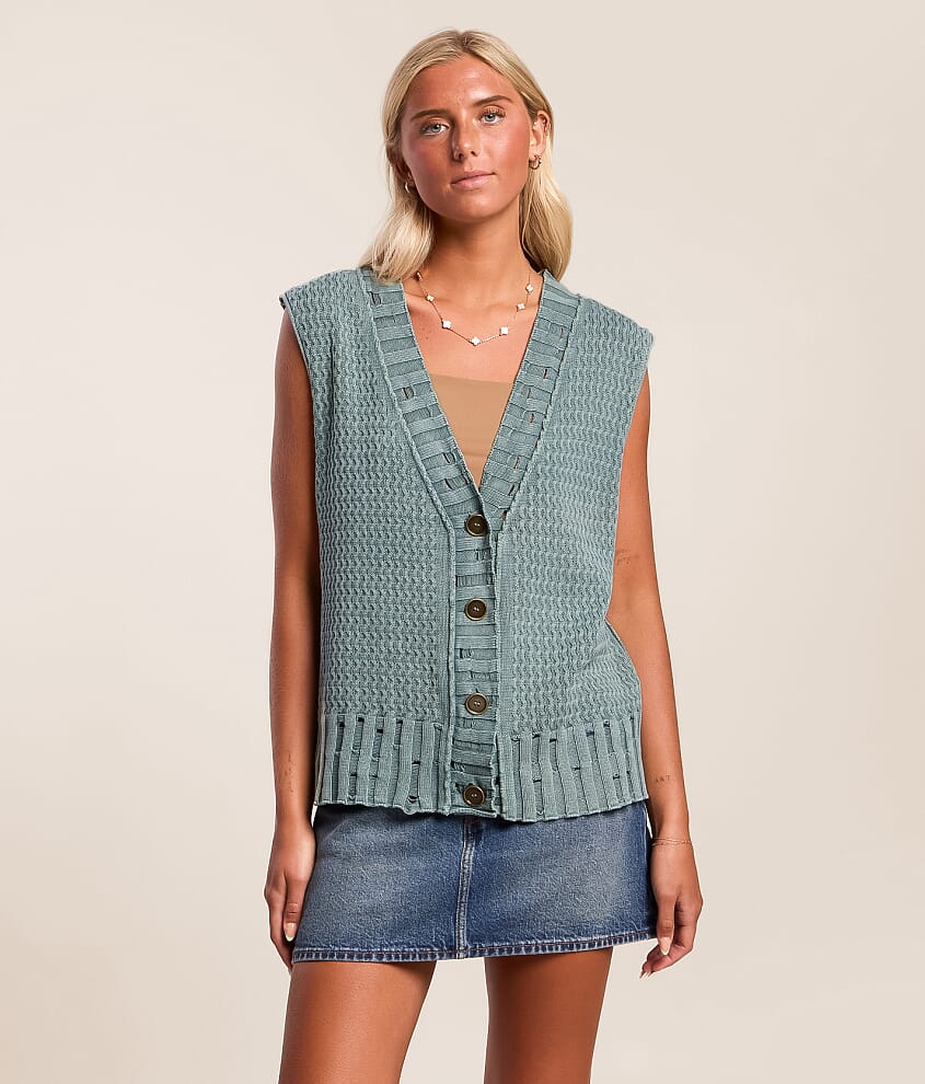 Mixed Weave Sweater Vest - thumbnail 2