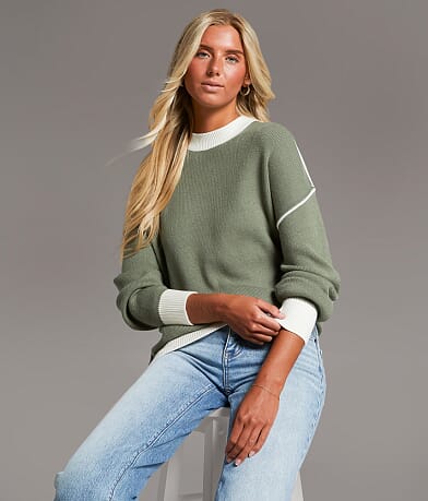 BKE Color Block Oversized Sweater front view